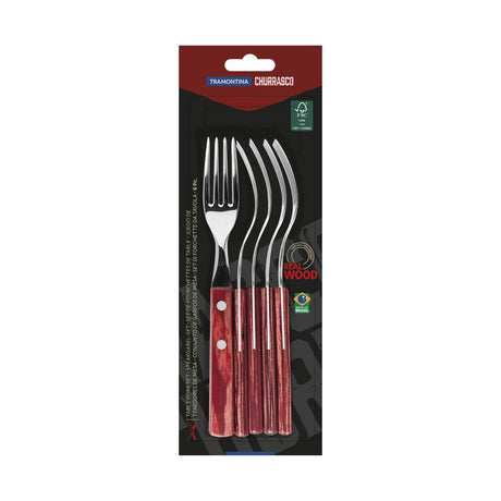 Tramontina Juego de Tenedores para Carne Polywood Rojo FSC 6 piezas