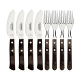 Tramontina Juego para Pizza en Acero Inoxidable y Mangos de Madera Polywood 8 piezas