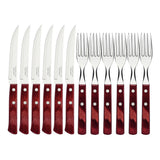 Juego de Cubiertos para Carne Polywood Rojo FSC 12 piezas
