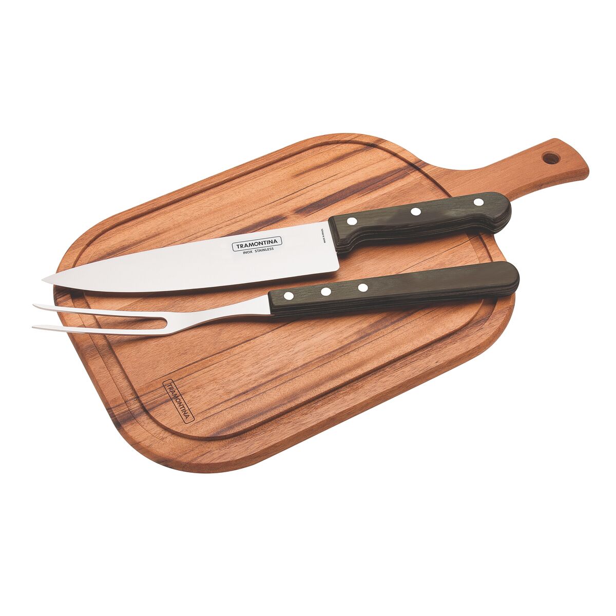 Juego Útiles Barbacoa Polywood Castaño FSC 3 piezas
