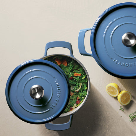 Tramontina Cocotte con Tapa de Hierro Fundido Esmaltado Azul 22 cm - 3,7L