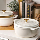 Tramontina Cocotte con Tapa de Hierro Fundido Esmaltado Latte 22 cm - 3,7L