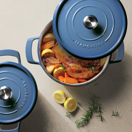 Tramontina Cocotte con Tapa de Hierro Fundido Esmaltado Azul 26 cm - 5,6L