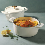Tramontina Cocotte con Tapa de Hierro Fundido Esmaltado Latte 26 cm - 5,6 L