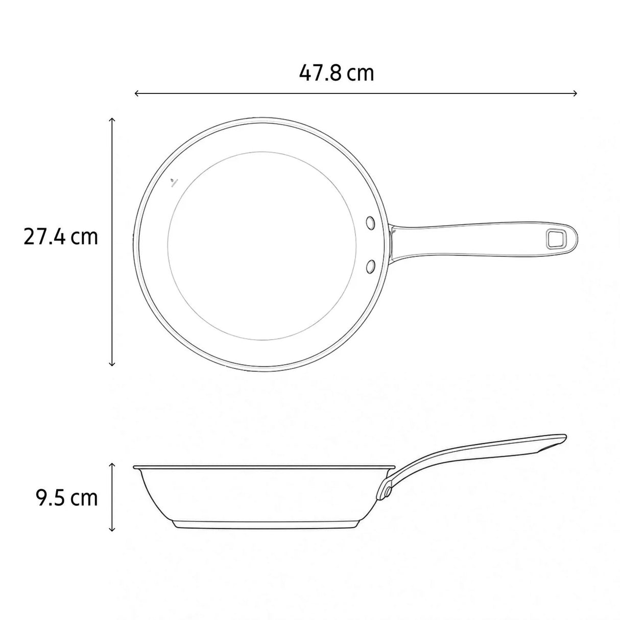 Tramontina Sartén de Acero Inoxidable Fondo Triple Tempo 25 cm 2,1L