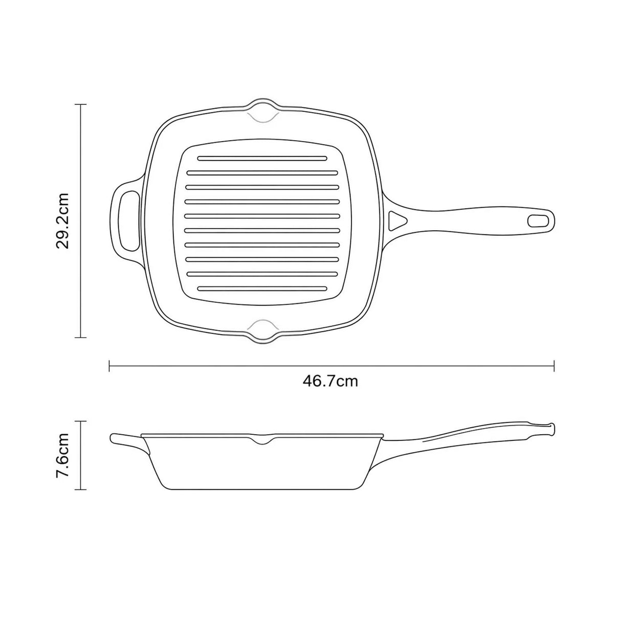 Tramontina Sartén Parrilla de Hierro Fundido Esmaltado Azul Bestow 27 cm 2,3L