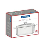 Tramontina Olla Cuadrada Tri-Ply Grano de Acero Inoxidable con Tapa 26 x 26 cm