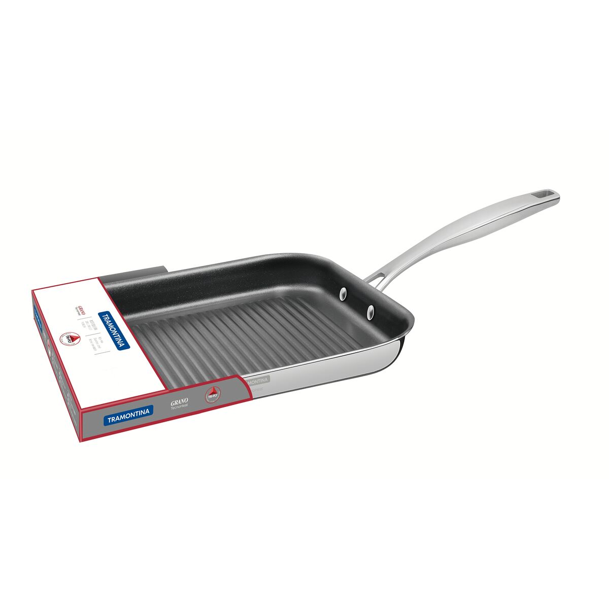 Sartén Parrilla Tri-Ply Grano con Antiadherente 26 x 26 cm - 1,90L