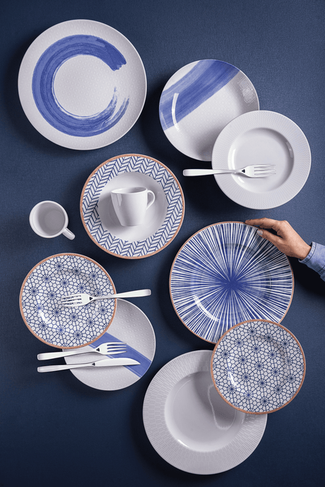 Tramontina Juego de Platos Llanos porcelana Soho 28 cm 6 piezas