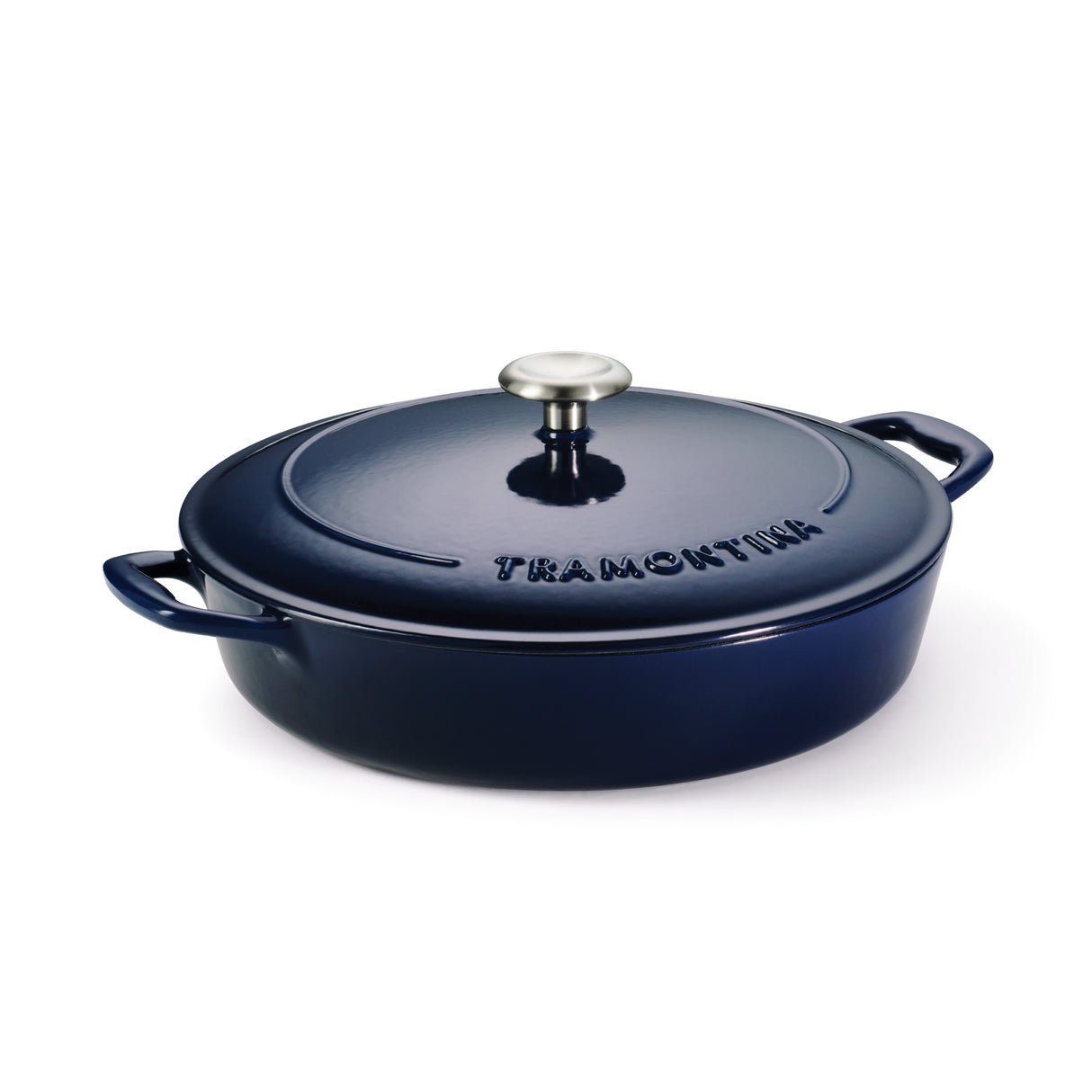 Tramontina Cazuela Baja de Hierro Fundido Esmaltado Azul Bestow 30 cm 3,8L