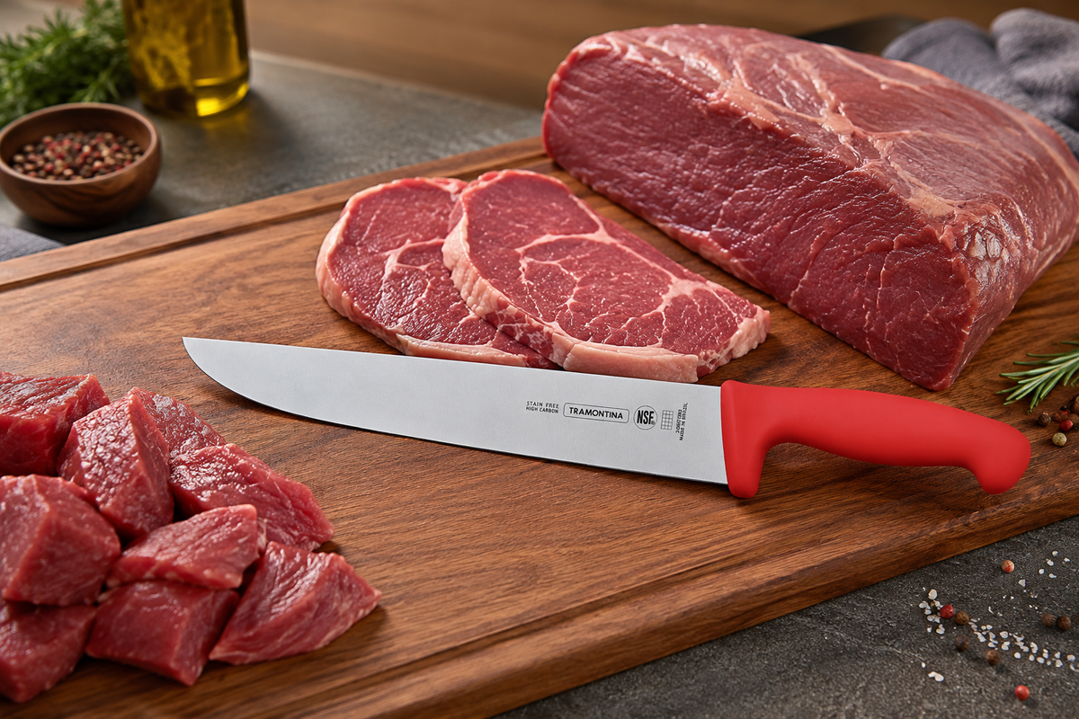 Tramontina Cuchillo Carnicero Rojo Professional 31 cm NSF