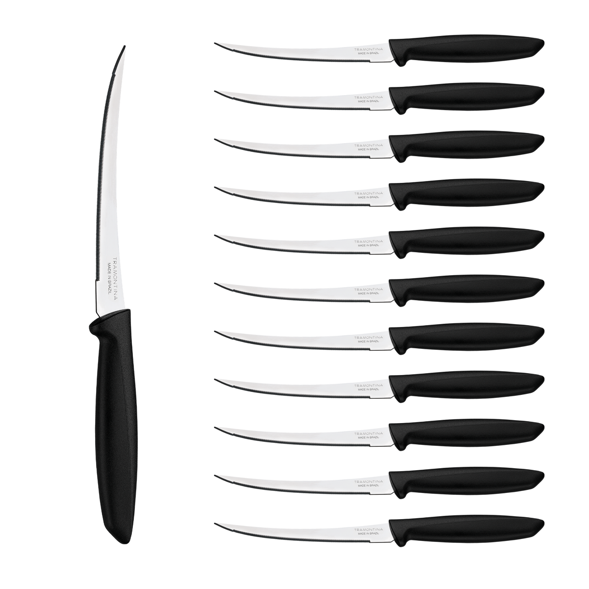 Tramontina Cuchillo para Tomates en Acero Inoxidable y Polipropileno Negro 12 unidades