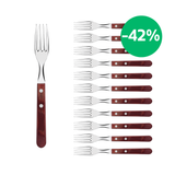 Tramontina Juego de 12 Tenedores Jumbo Polywood FSC Rojo